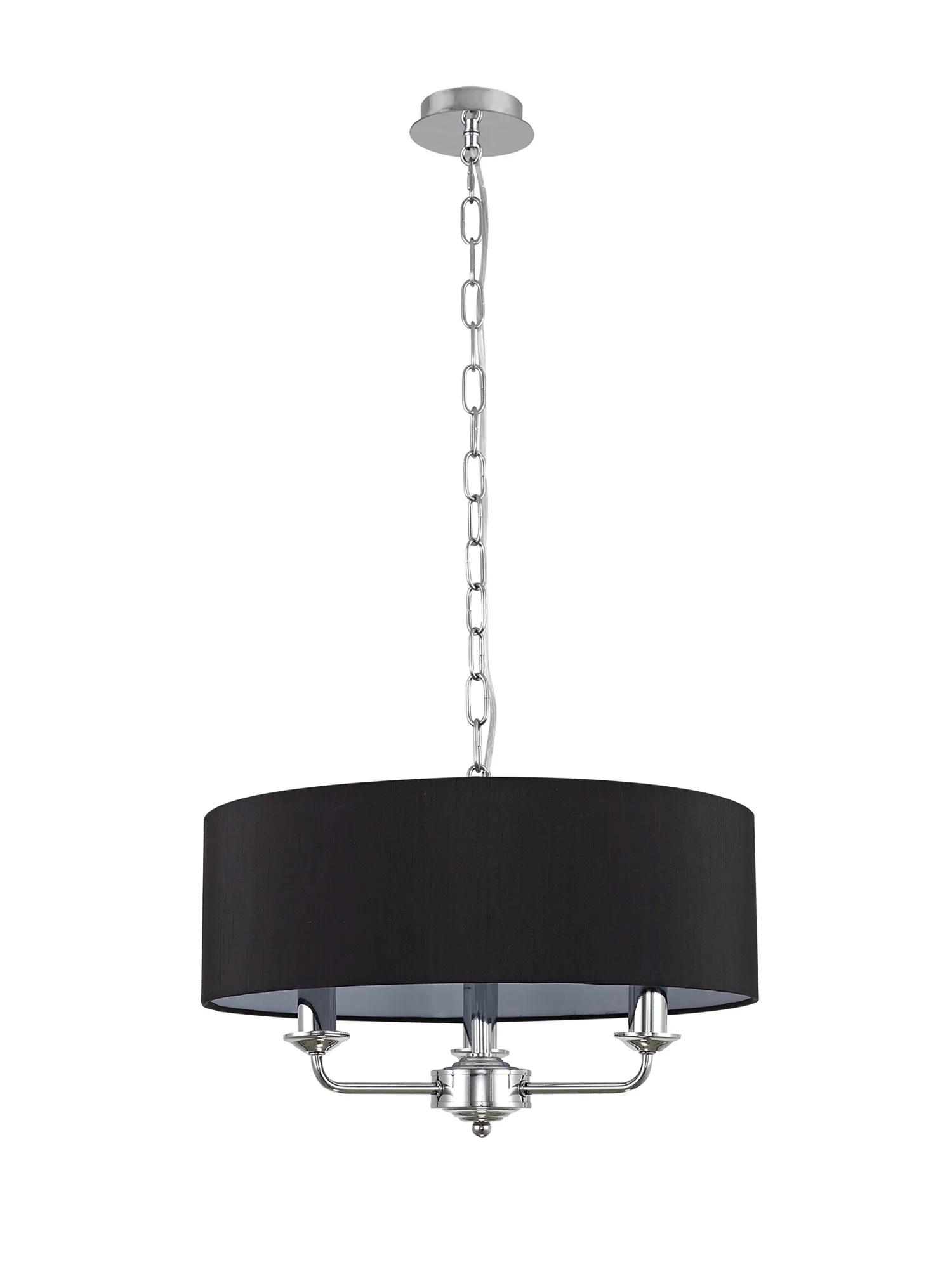 Banyan 45cm 3 Light Pendant Polished Chrome; Black DK0007  Deco Banyan CH BL